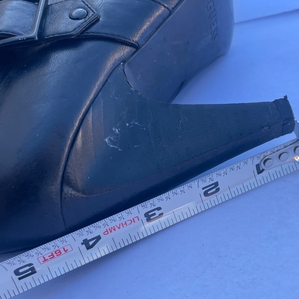 GUESS Black Genuine Leather Over The Knee Heeled Boots size 8.5 - Picture 10 of 16